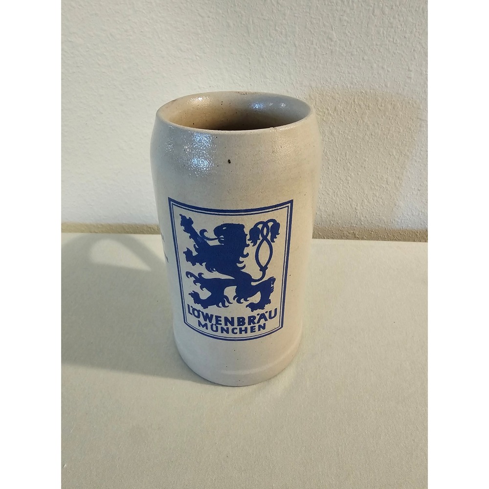 Lowenbrau 1L Stoneware Beer Stein Oktoberfest 1961 Bitburg Air Base NCO Club